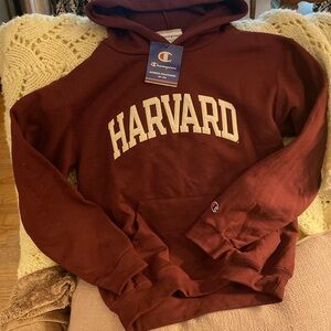 NWT Youth Large Champion Harvard University Burgundy Hoodie Sweatshirt